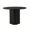 table de repas ronde pieds cylindrique aspect bois noir 110 cm