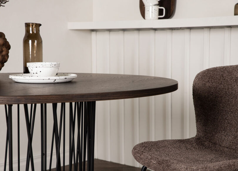 table salle à manger 120 cm style moderne pour 4 personnes aspect bois