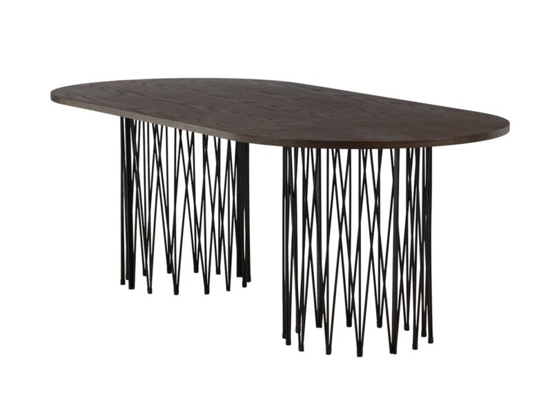 table à manger ovale 220 cm mdf bois foncé