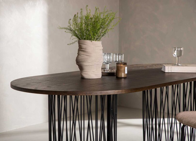 table manger 220 cm bois foncé