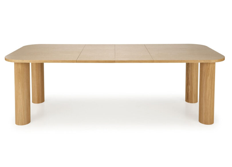 table de repas avec 2 allonges aspect chêne tendance