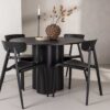 table repas minimaliste ronde 110 cm noire