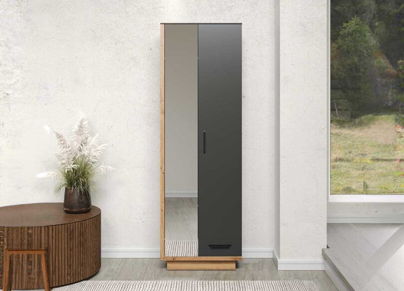 Armoire d'entrée haute avec miroir