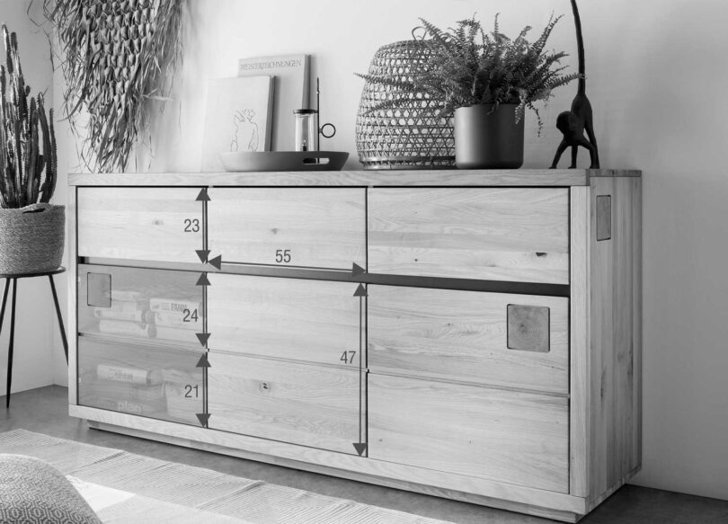 Grand buffet en bois de hêtre huilé