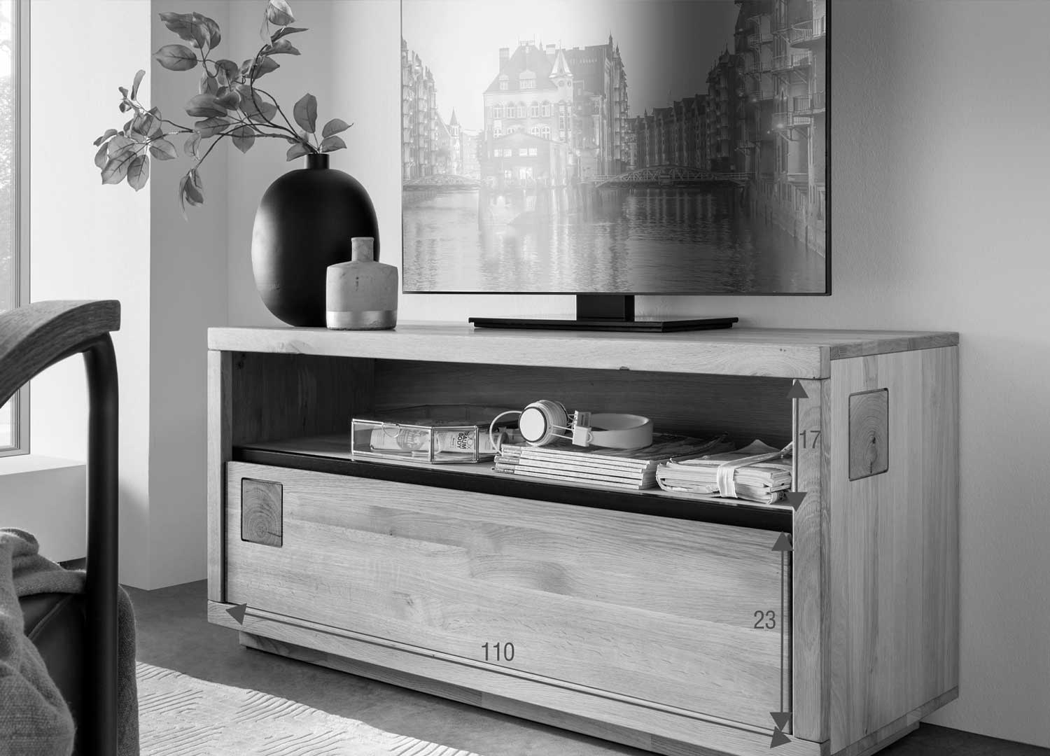 Dimensions du meuble tv en bois