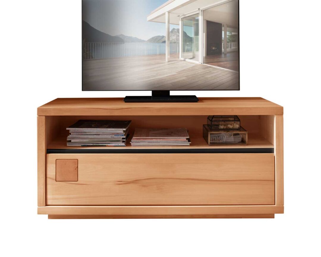 Meuble tv 1 tiroir en bois naturel