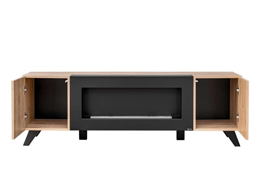 Meuble de télé bois et noir industriel