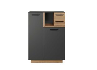 Meuble chaussure noir et bois 80cm