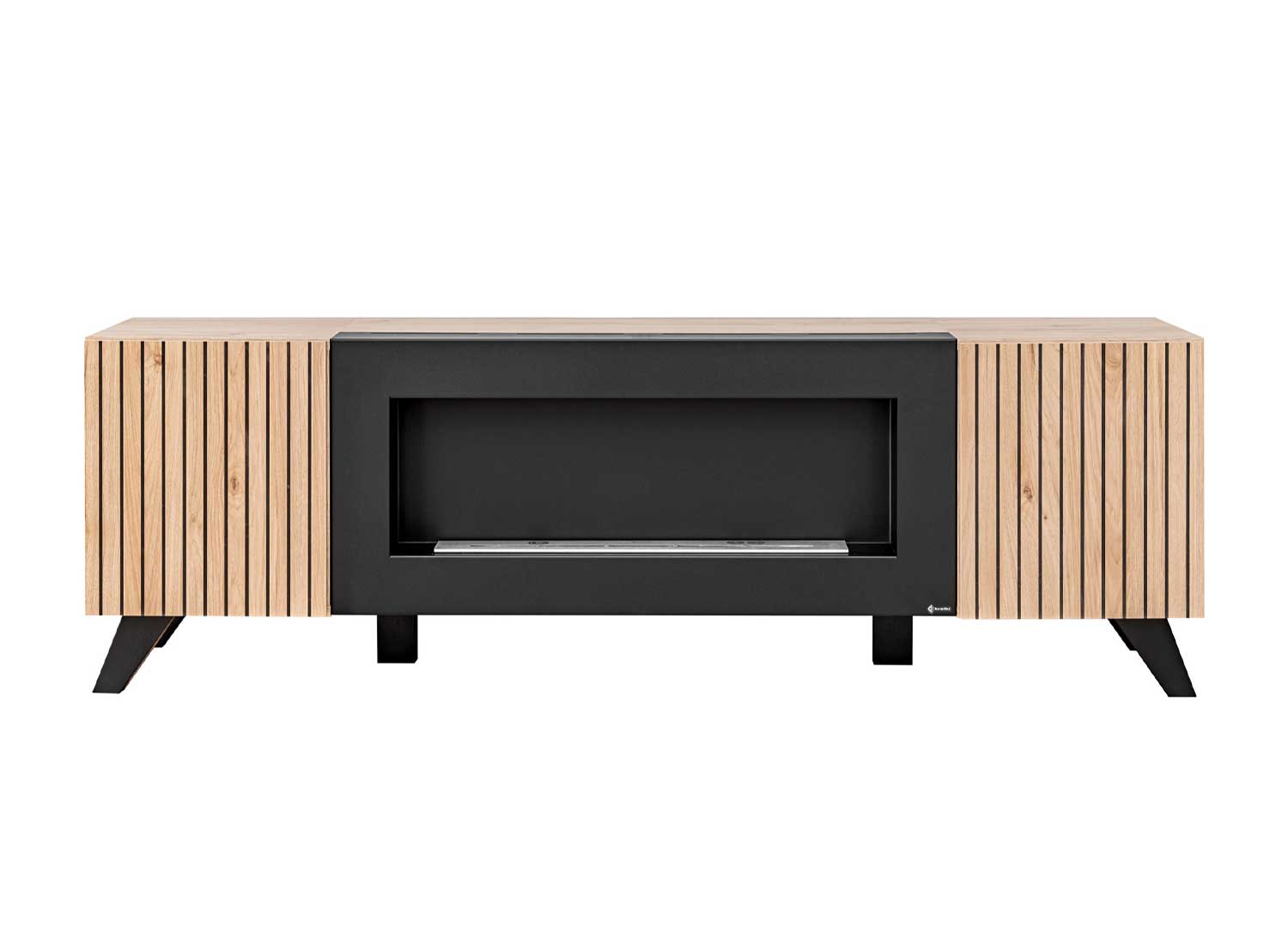 Ensemble meuble TV en bois + cheminée bioéthanol Camino - ASM