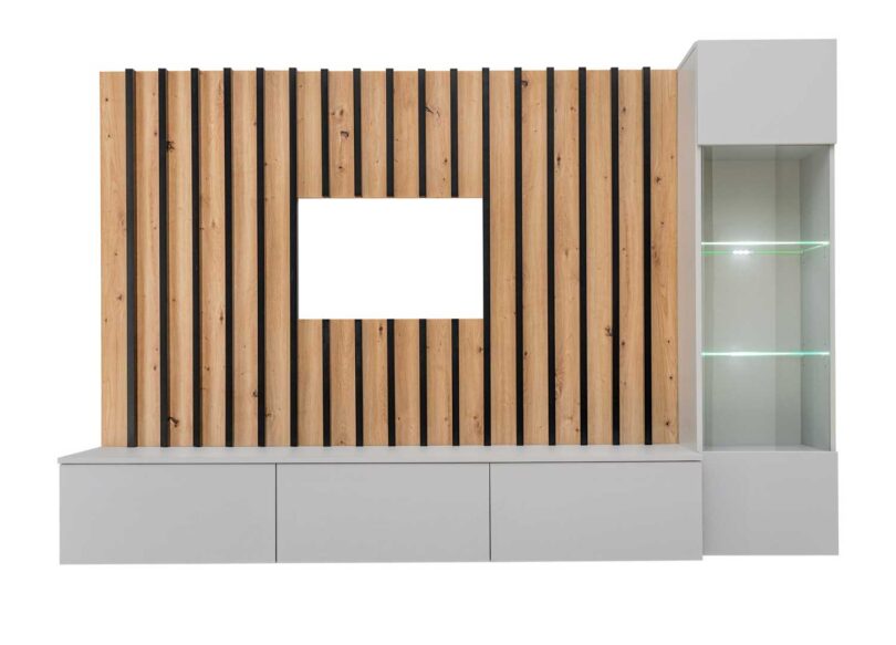 Meuble mural pour télé avec meuble TV et vitrine ensemble