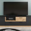 Meuble tv design anthracite et bois