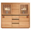 Meuble vitrine en bois massif 4 portes