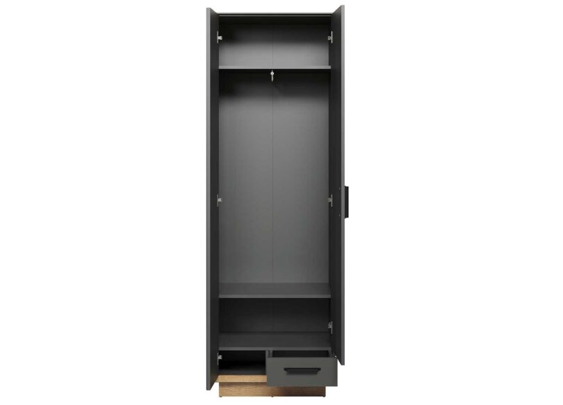 Ouverture de l'armoire d'entrée bois et noire