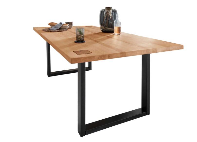 Table de repas en bois massif de hêtre rectangulaire