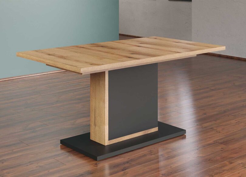 Table de repas extensible en bois et anthracite