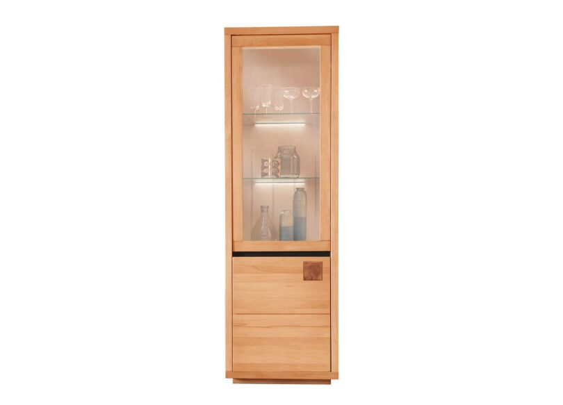 Vitrine haute en bois de hêtre massif