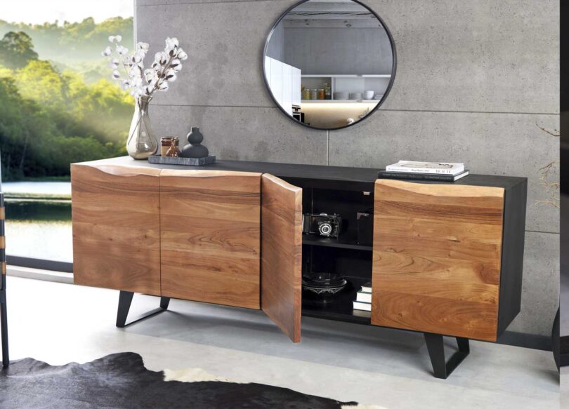 Meuble buffet pour séjour en bois massif