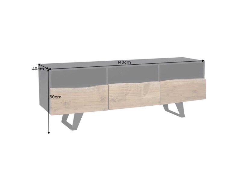 Dimensions du meuble tv en bois massif