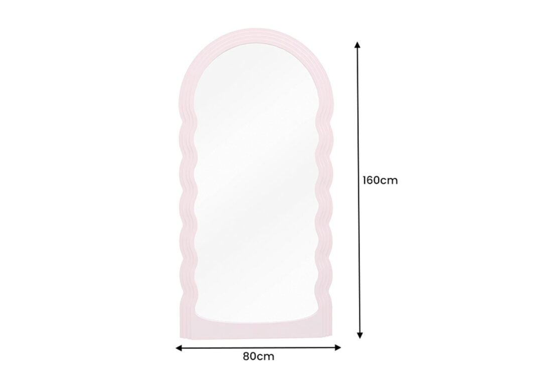 Atmosphera Miroir Vague Ayna Rose 60x30cm - Décoration Murale Amusante Pour Chambre D'Enfant