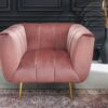 Fauteuil relax en velours rose moderne