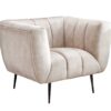 Fauteuil en velours beige design