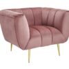 Fauteuil en velours rose moderne