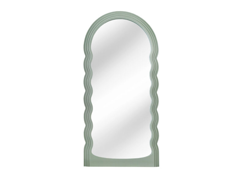 Miroir vert sauge cadre aspect vague
