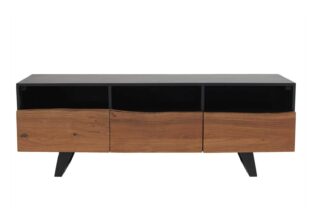 Meuble TV bois d'acacia massif et corps anthracite