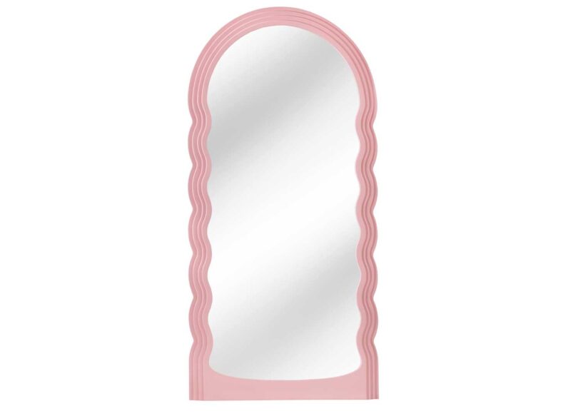 Miroir arche avec vagues de couleur rose