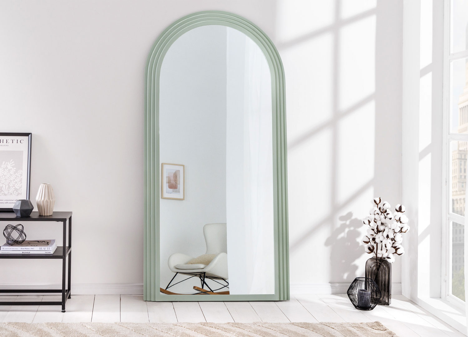 Miroir mural vert sauge 160cm