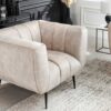 Fauteuil relax en velours champagne moderne