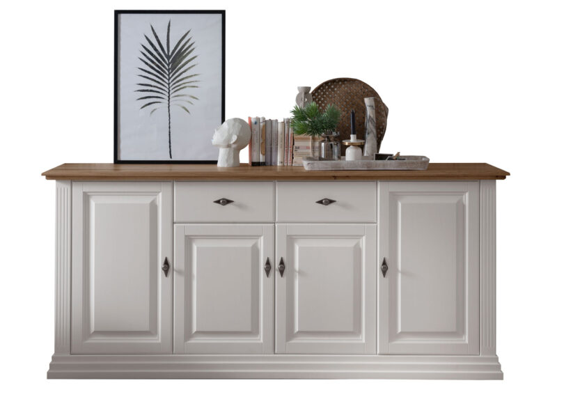 Meuble buffet en bois de pin blanc naturel