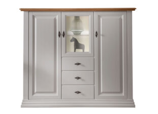 Buffet 3 portes en bois blanc massif