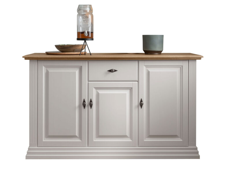 Buffet en bois de pin massif blanc