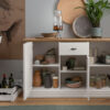 Buffet ouvert en bois de pin blanc