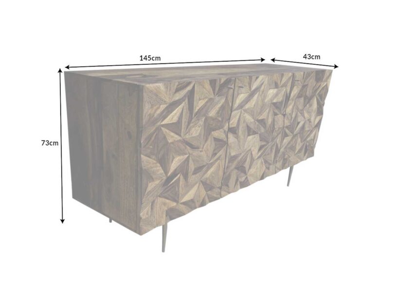 Dimensions du meuble buffet en bois massif