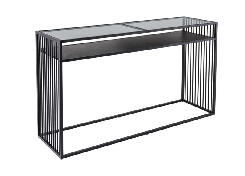 Console aspect marbre foncé design