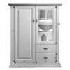 Dimensions de la commode haute en bois blanc