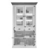 Dimensions de la vitrine double en bois de pin massif blanc