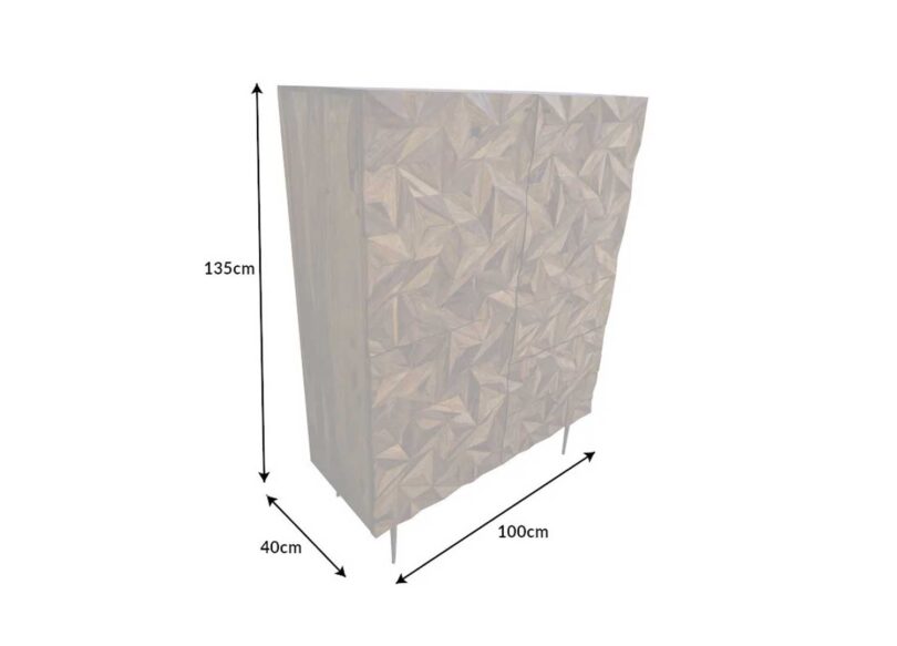 Dimensions du buffet haut en bois exotique