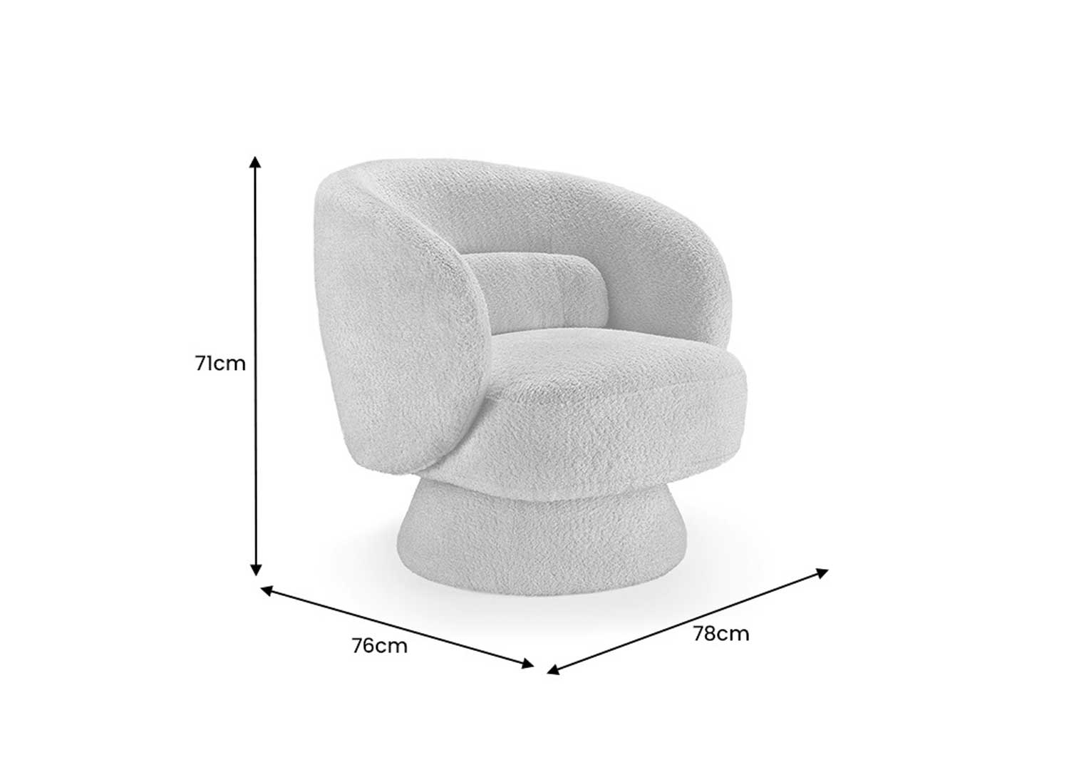 Dimensions du fauteuil design
