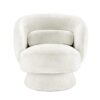 Fauteuil de salon en tissu bouclé blanc moderne