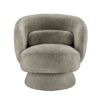 Fauteuil de salon en tissu bouclé taupe