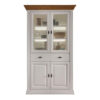 Meuble vitrine double en bois de pin massif blanc