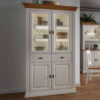 Meuble vitrine haute en bois de pin massif