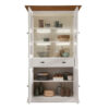 Ouverture de la vitrine double en bois de pin massif blanc