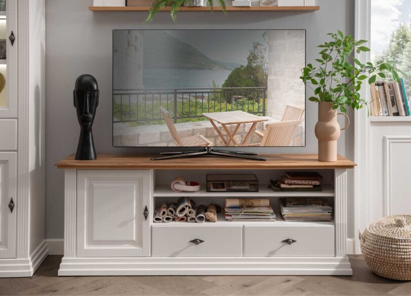Meuble tv naturel blanc