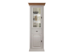 Vitrine haute en bois de pin massif blanc