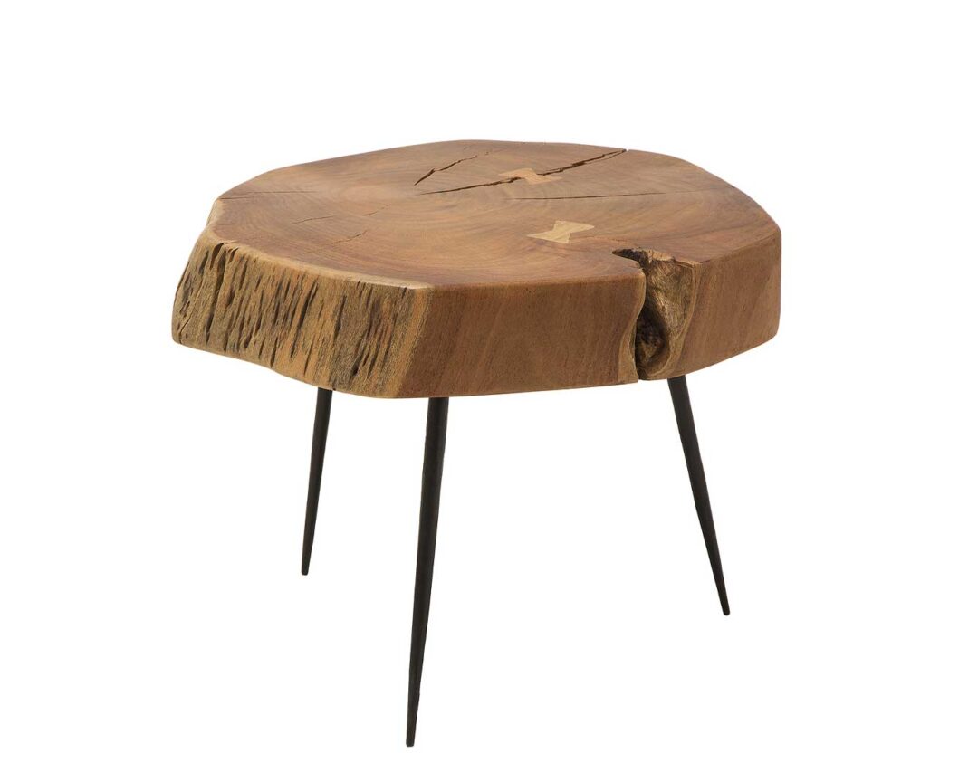 Table basse ronde bois d'acacia massif