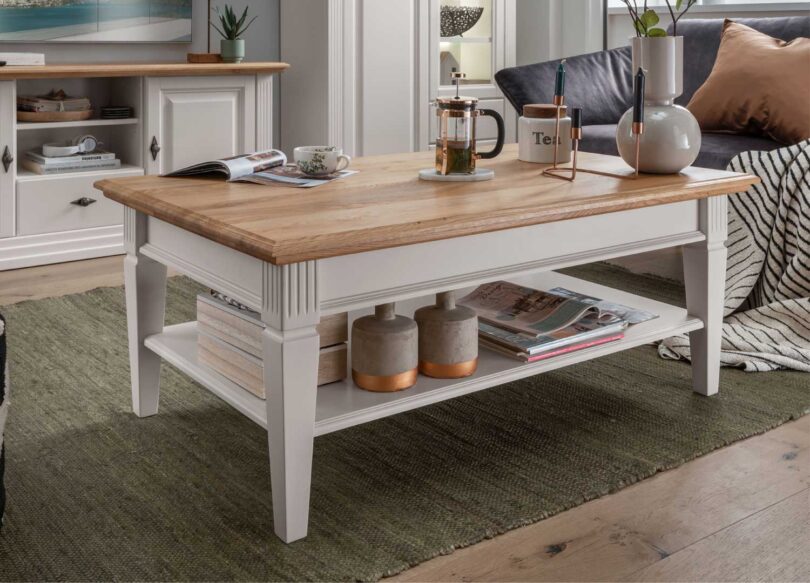 Table de salon en bois de pin massif